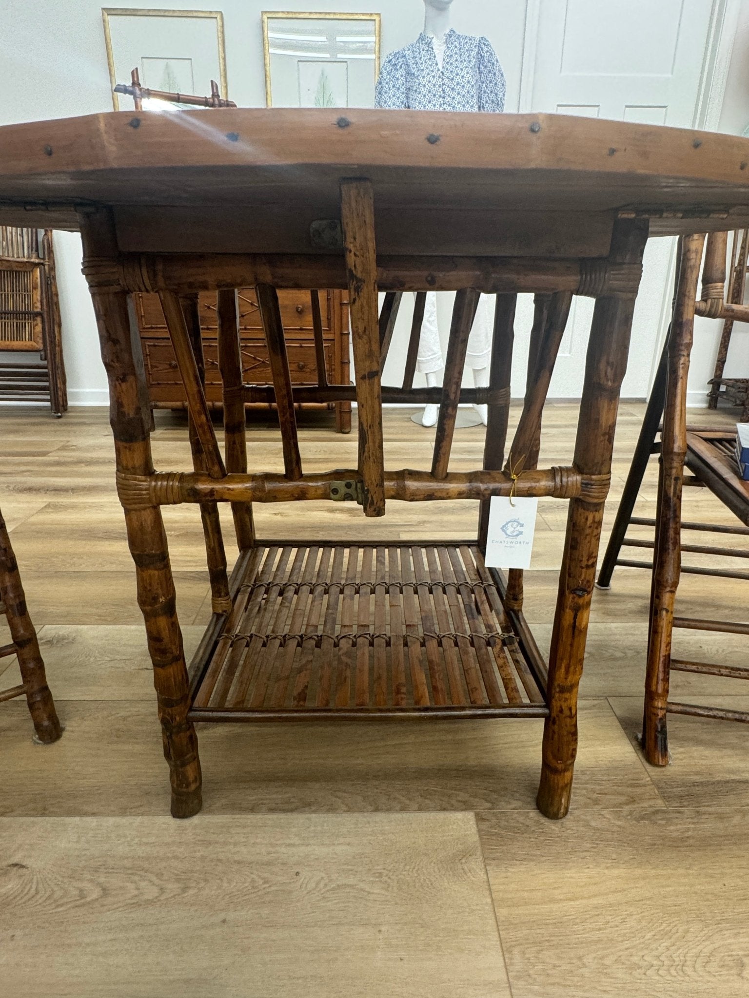 Antique Bamboo Table 4 Chairs - Chatsworth Boutique