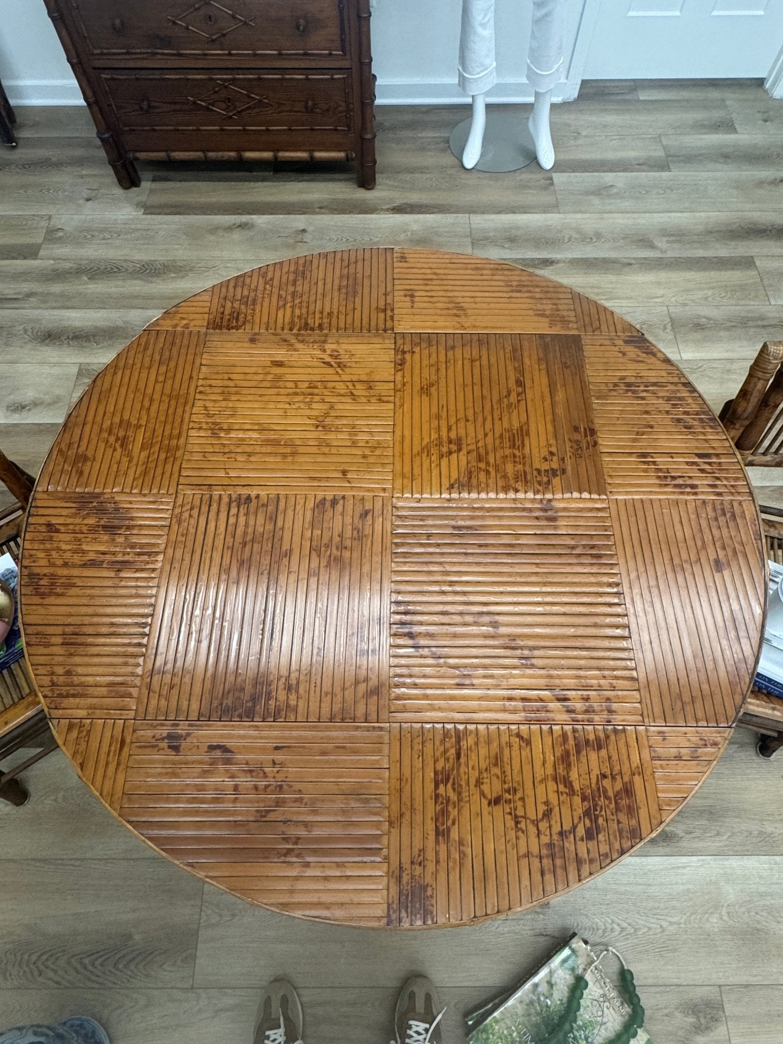 Antique Bamboo Table 4 Chairs - Chatsworth Boutique