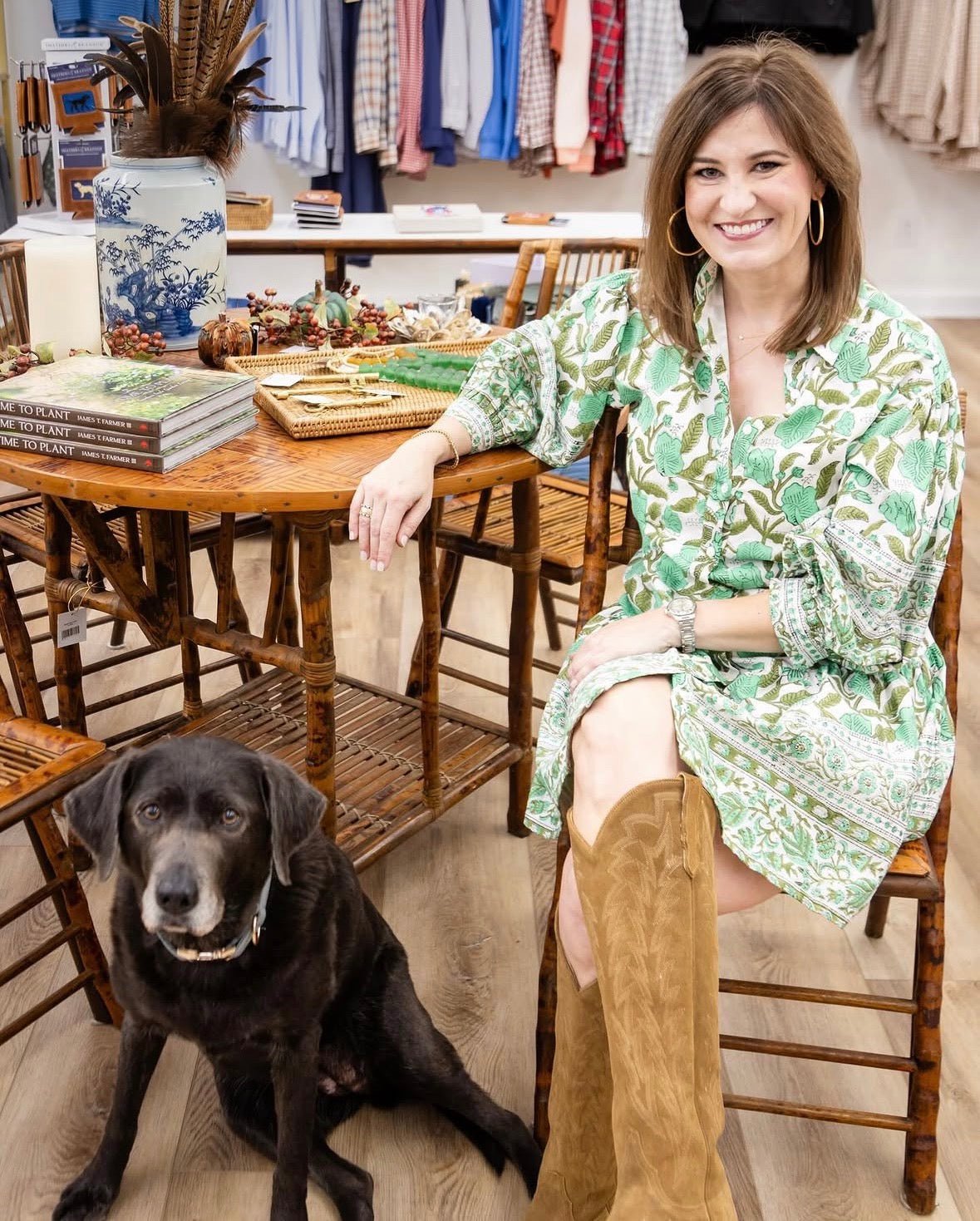 Antique Bamboo Table 4 Chairs - Chatsworth Boutique