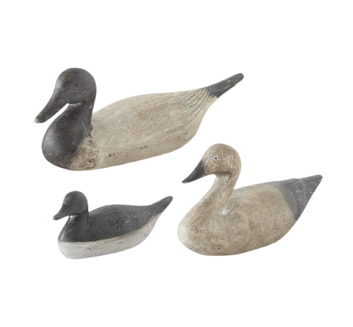 Antique Gray and Cream Duck Decoy - Chatsworth Boutique