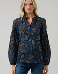Aurina Floral Poplin Top - Chatsworth Boutique