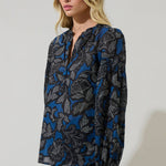 Aurina Floral Poplin Top - Chatsworth Boutique