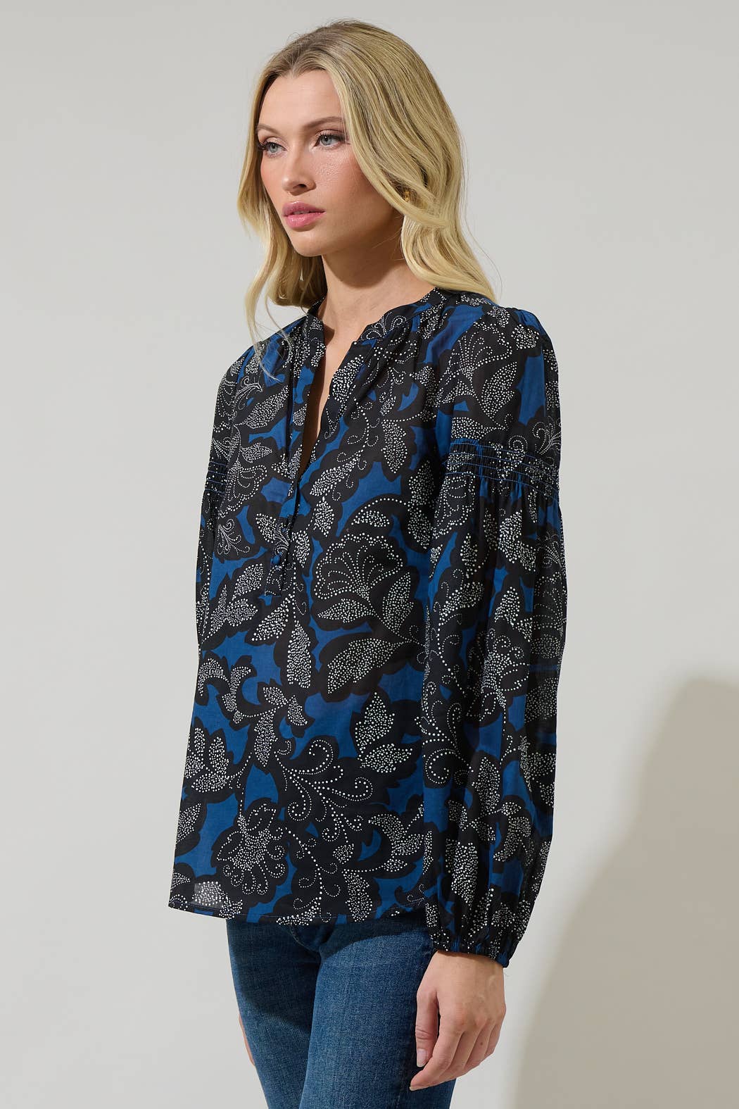 Aurina Floral Poplin Top - Chatsworth Boutique