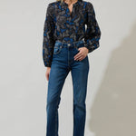 Aurina Floral Poplin Top - Chatsworth Boutique