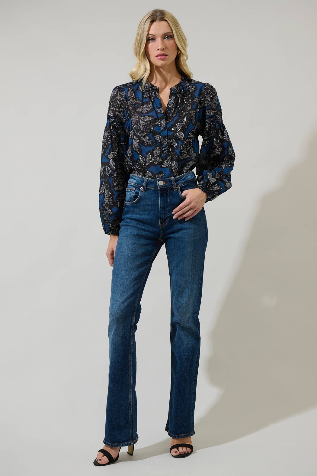 Aurina Floral Poplin Top - Chatsworth Boutique