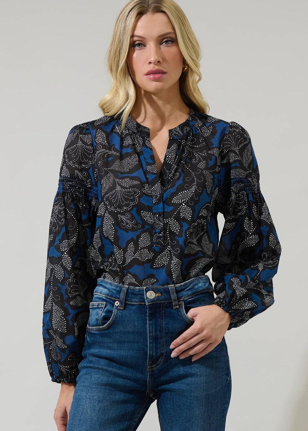 Aurina Floral Poplin Top - Chatsworth Boutique