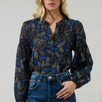 Aurina Floral Poplin Top - Chatsworth Boutique