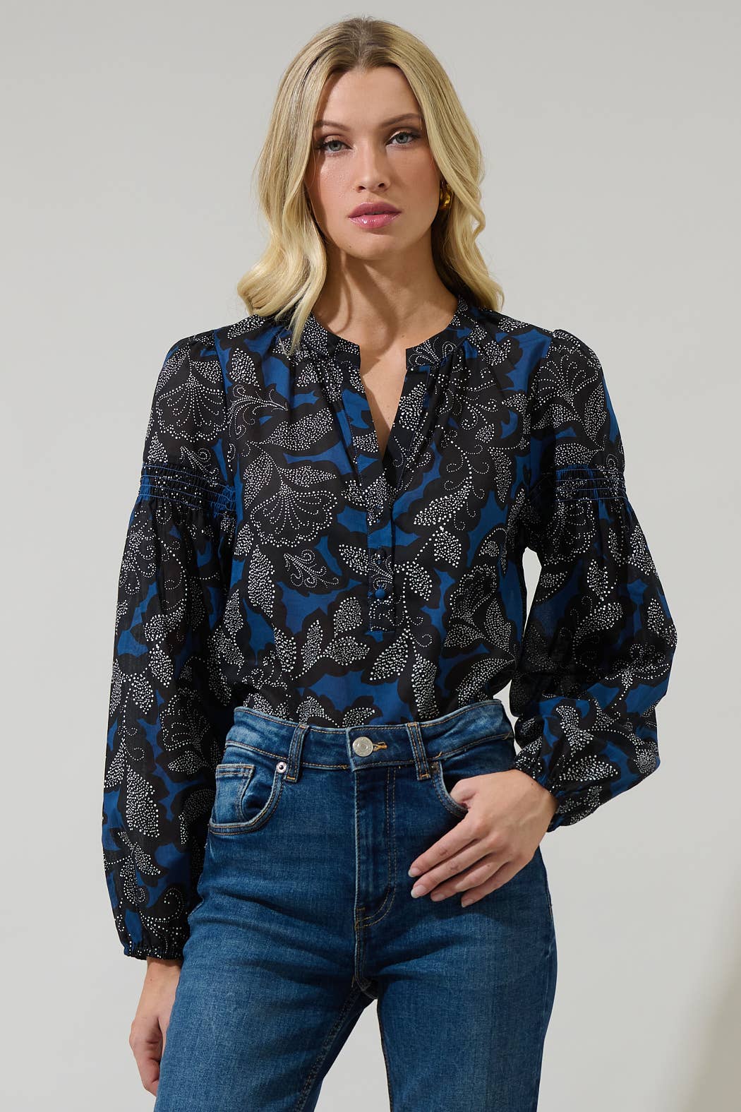 Aurina Floral Poplin Top - Chatsworth Boutique