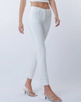White Crop Slim Straight