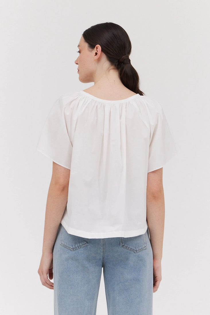 Side Ribbon V-Neck Blouse