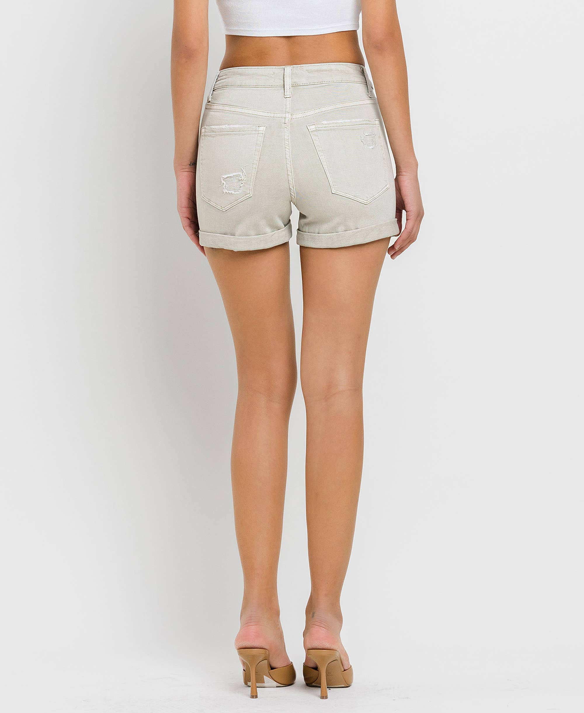 Sage Cuffed Denim Shorts