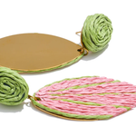 Palm Leaf Raffia Statement Earrings - HAVEN + FAYE Collective