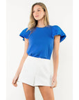 Ruffle Layered Flutter Sleeve Top