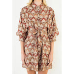 Long Sleeve Pattern Button Down Dress - Chatsworth Boutique