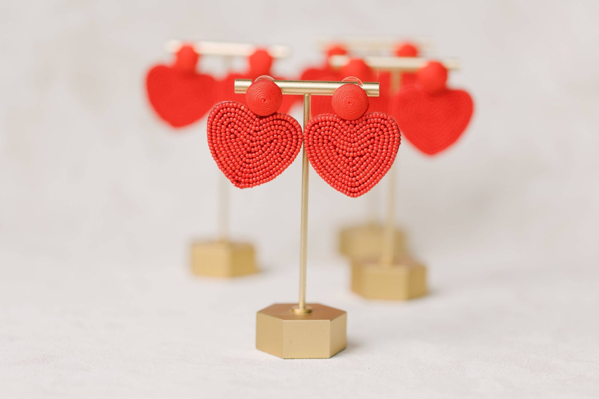 Beaded Heart Earrings - Chatsworth Boutique