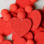 Beaded Heart Earrings - Chatsworth Boutique