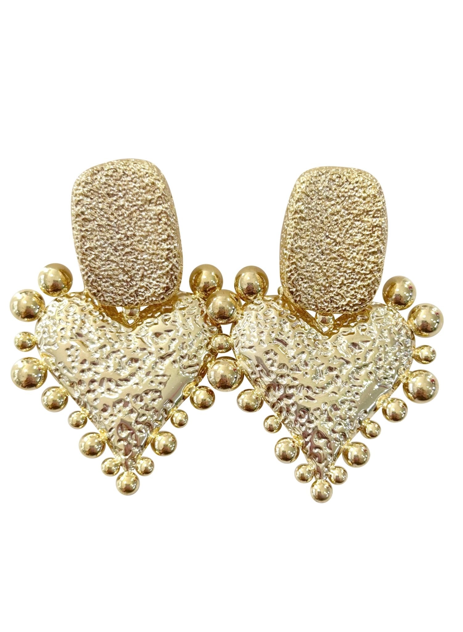 Blakely Heart Earring Gold - Chatsworth Boutique