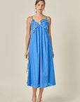 Blue EMB Maxi - Chatsworth Boutique