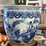 Blue & White Fish Bowl Planter - 14 inches - Chatsworth Boutique