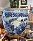 Blue & White Fish Bowl Planter - 14 inches - Chatsworth Boutique