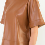 Boxy Leather Blouse - Chatsworth Boutique