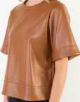 Boxy Leather Blouse - Chatsworth Boutique