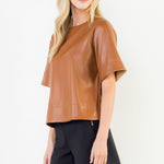 Boxy Leather Blouse - Chatsworth Boutique