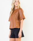 Boxy Leather Blouse - Chatsworth Boutique