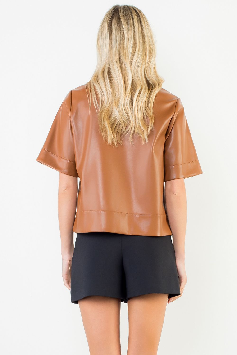 Boxy Leather Blouse - Chatsworth Boutique