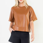 Boxy Leather Blouse - Chatsworth Boutique