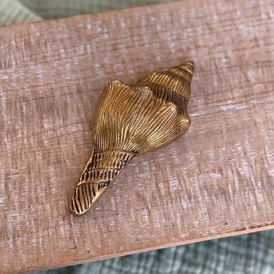 Brass Conch Shell Paperweight - Chatsworth Boutique