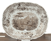 Brown Transferware Platter - Chatsworth Boutique