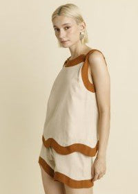 Brown Wave Blouse - Chatsworth Boutique