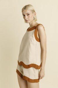 Brown Wave Blouse - Chatsworth Boutique