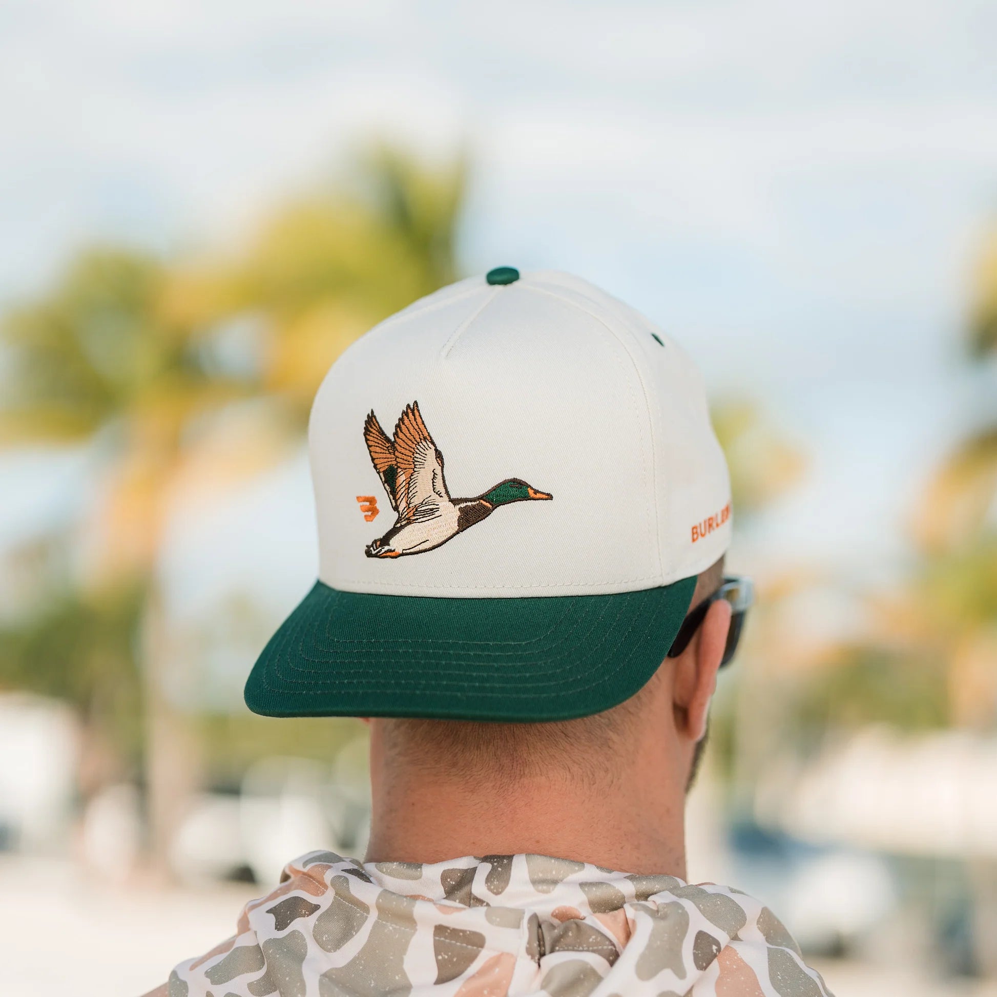 Burlebo Flying Duck Cap Cream and Green - lifestyle photo