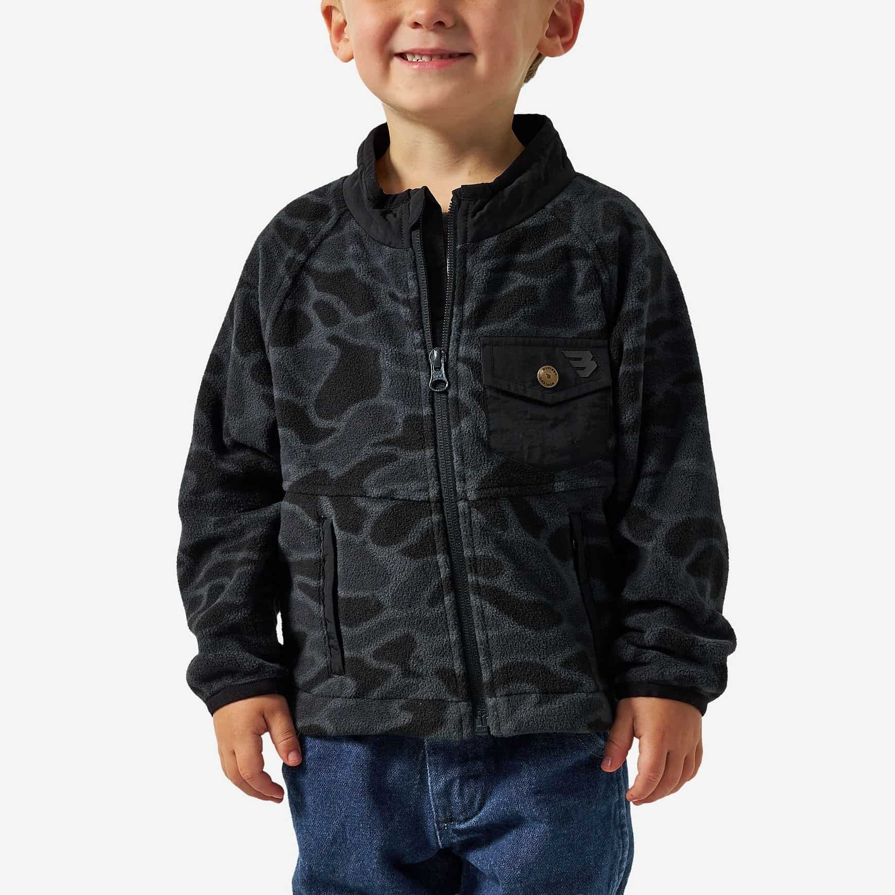Youth Micro Fleece Black Camo, Burlebo - worn on model