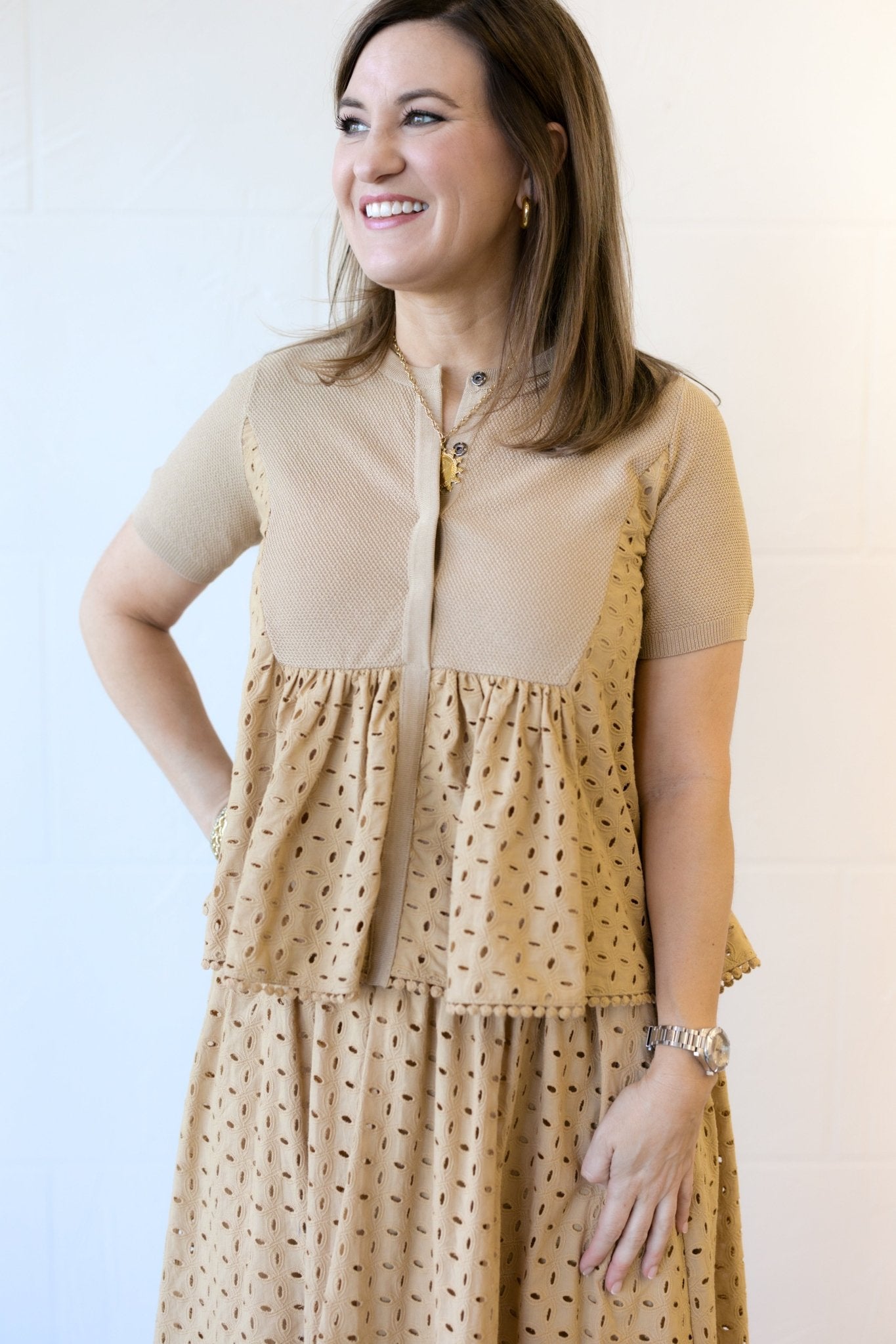Butterscotch Eyelet Blouse - Chatsworth Boutique