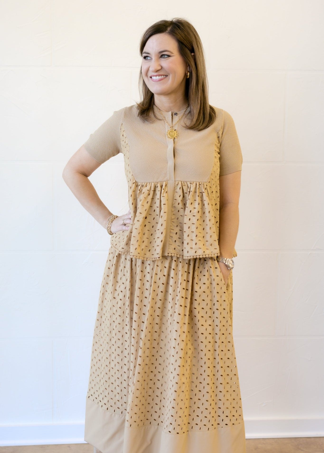 Butterscotch Eyelet Blouse - Chatsworth Boutique