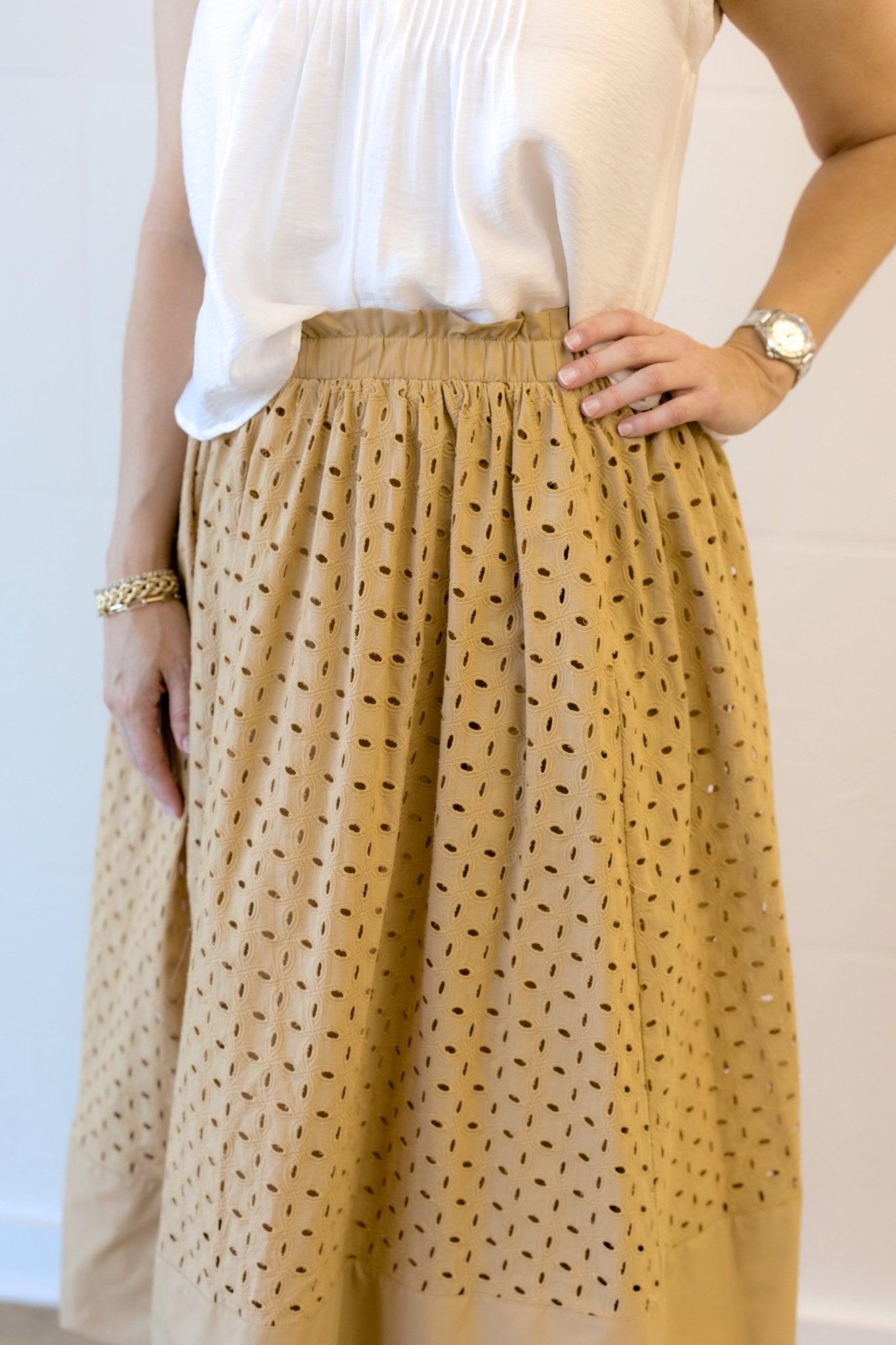 Butterscotch Eyelet Skirt - Chatsworth Boutique