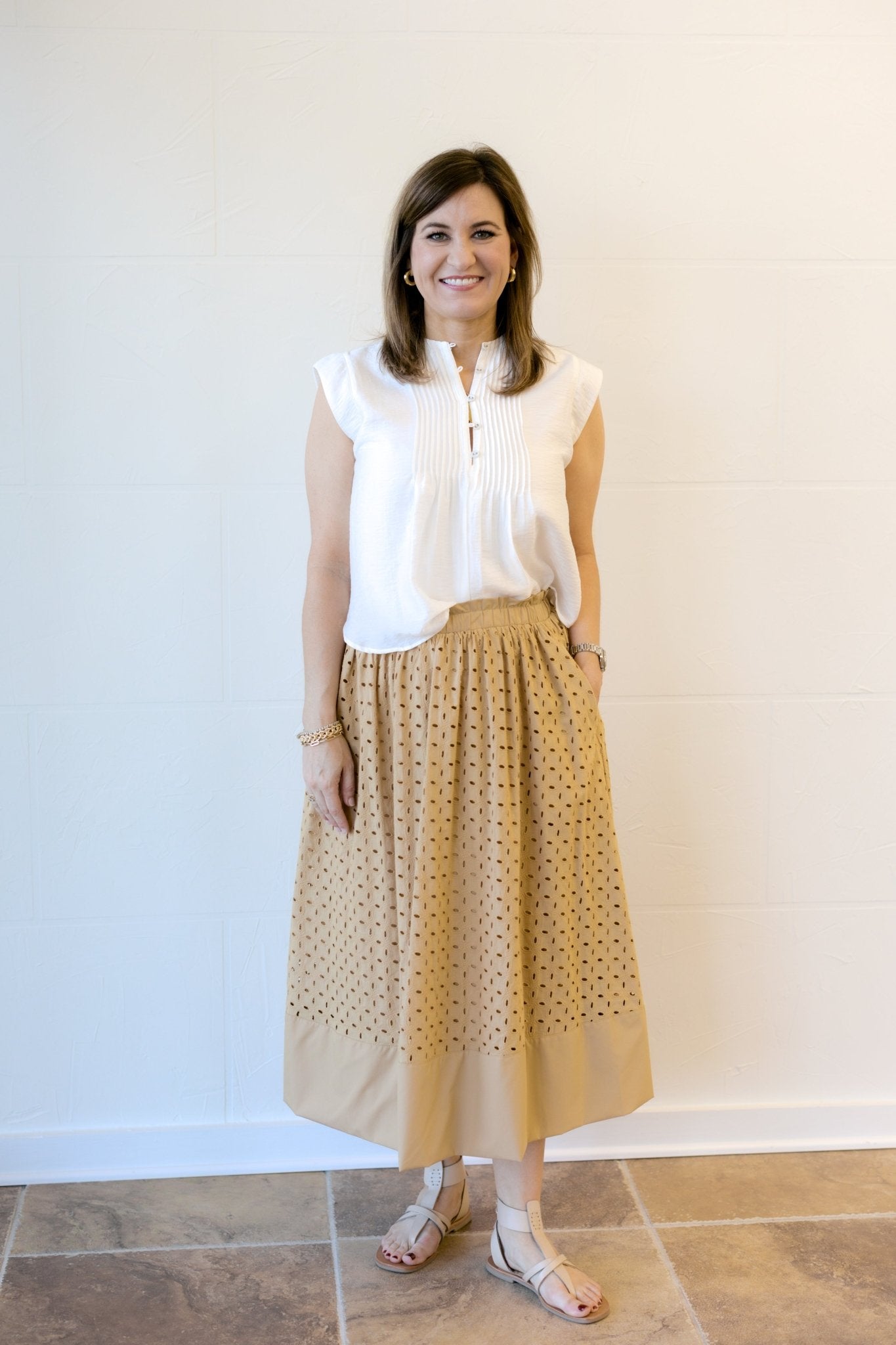 Butterscotch Eyelet Skirt - Chatsworth Boutique
