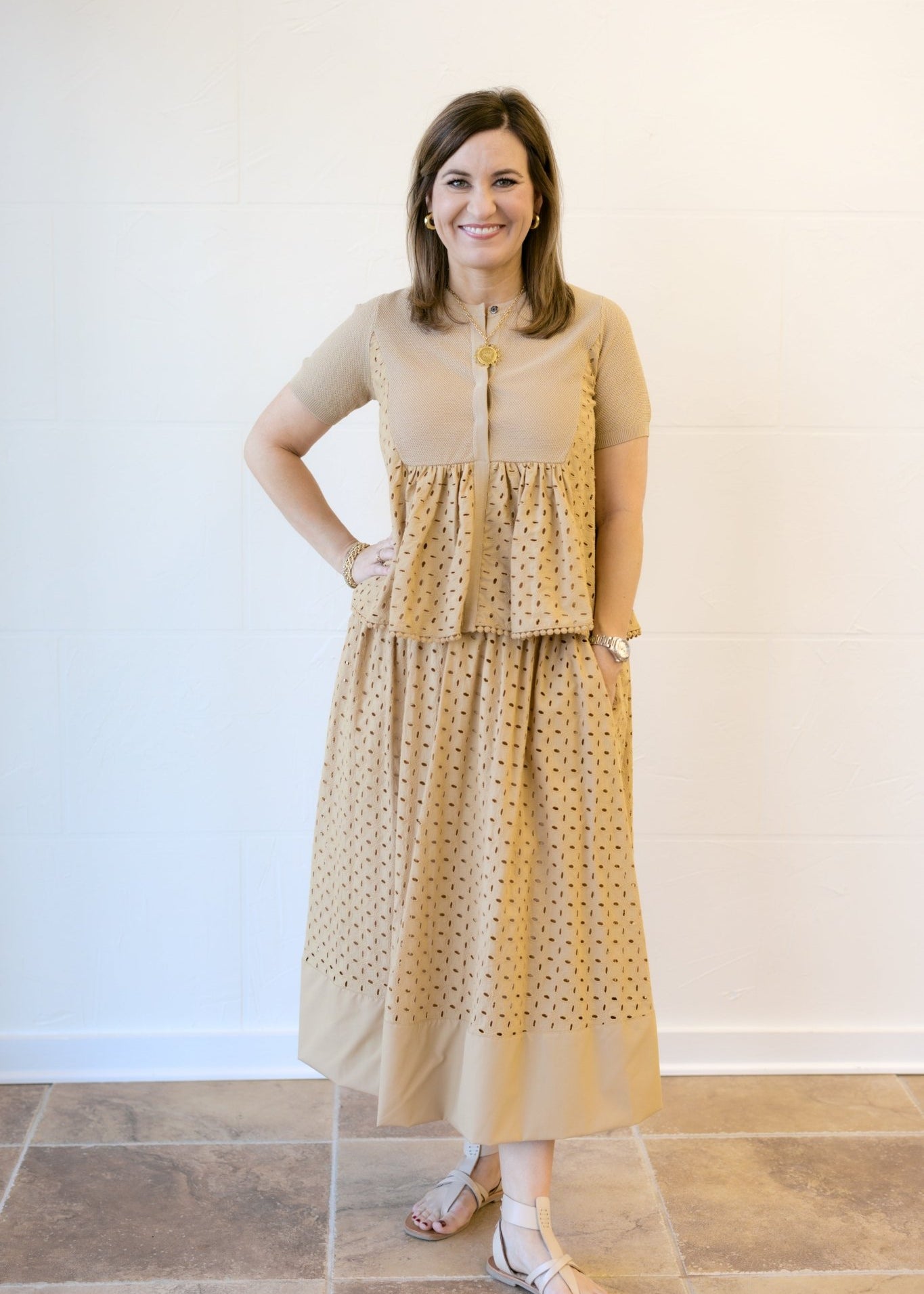 Butterscotch Eyelet Skirt - Chatsworth Boutique