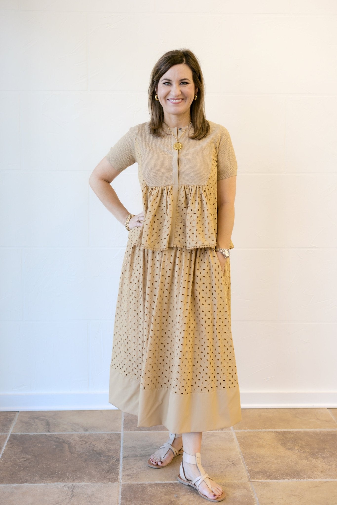 Butterscotch Eyelet Skirt - Chatsworth Boutique