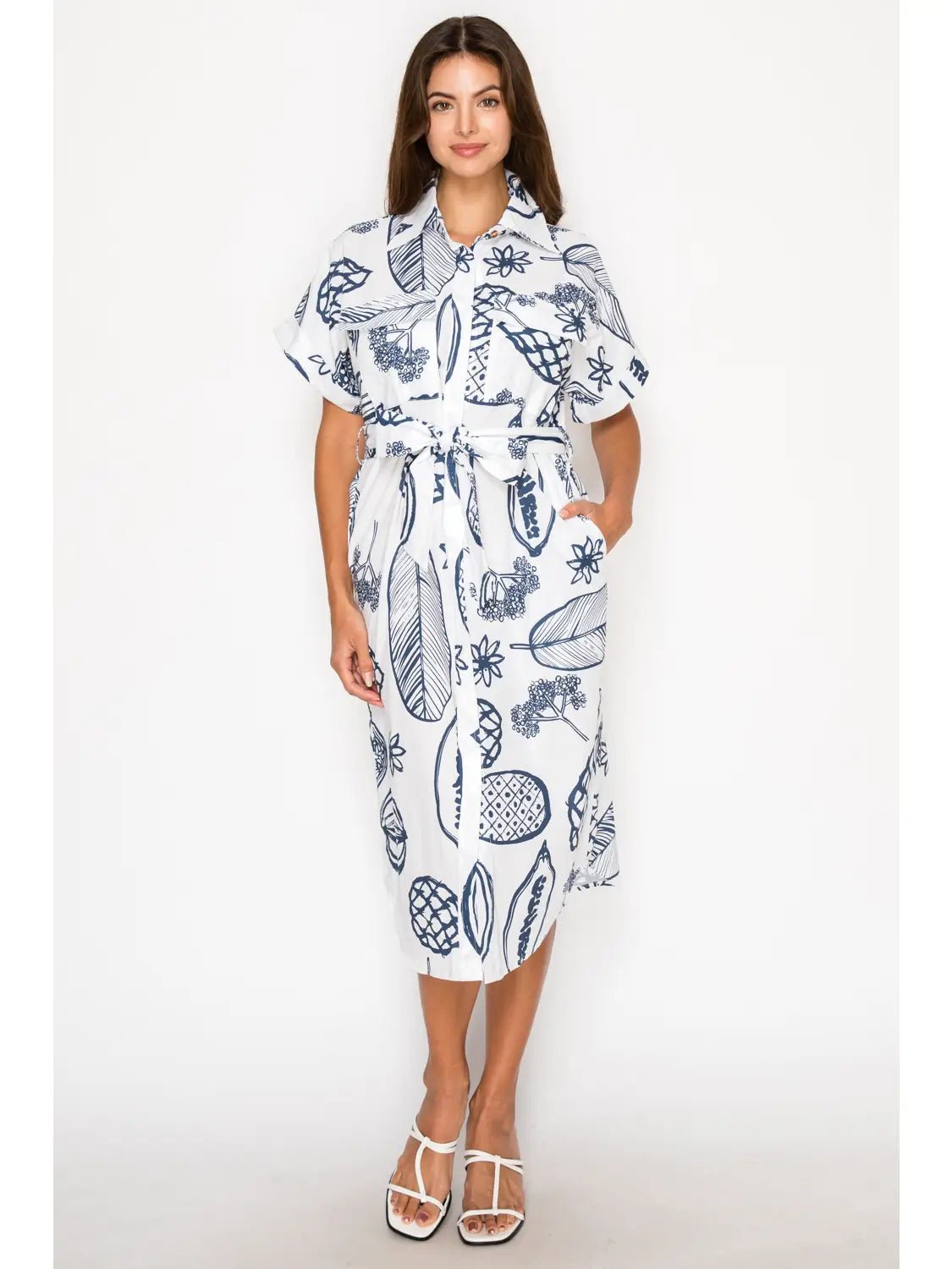 B&amp;W Shirt Dress - Chatsworth Boutique