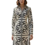 White/Black Cotton Shirtdress - Azura