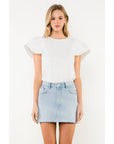 Ruffle Layered Flutter Sleeve Top