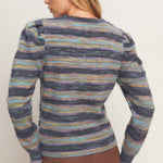 Charcoal Stripe Puff Sweater - Chatsworth Boutique