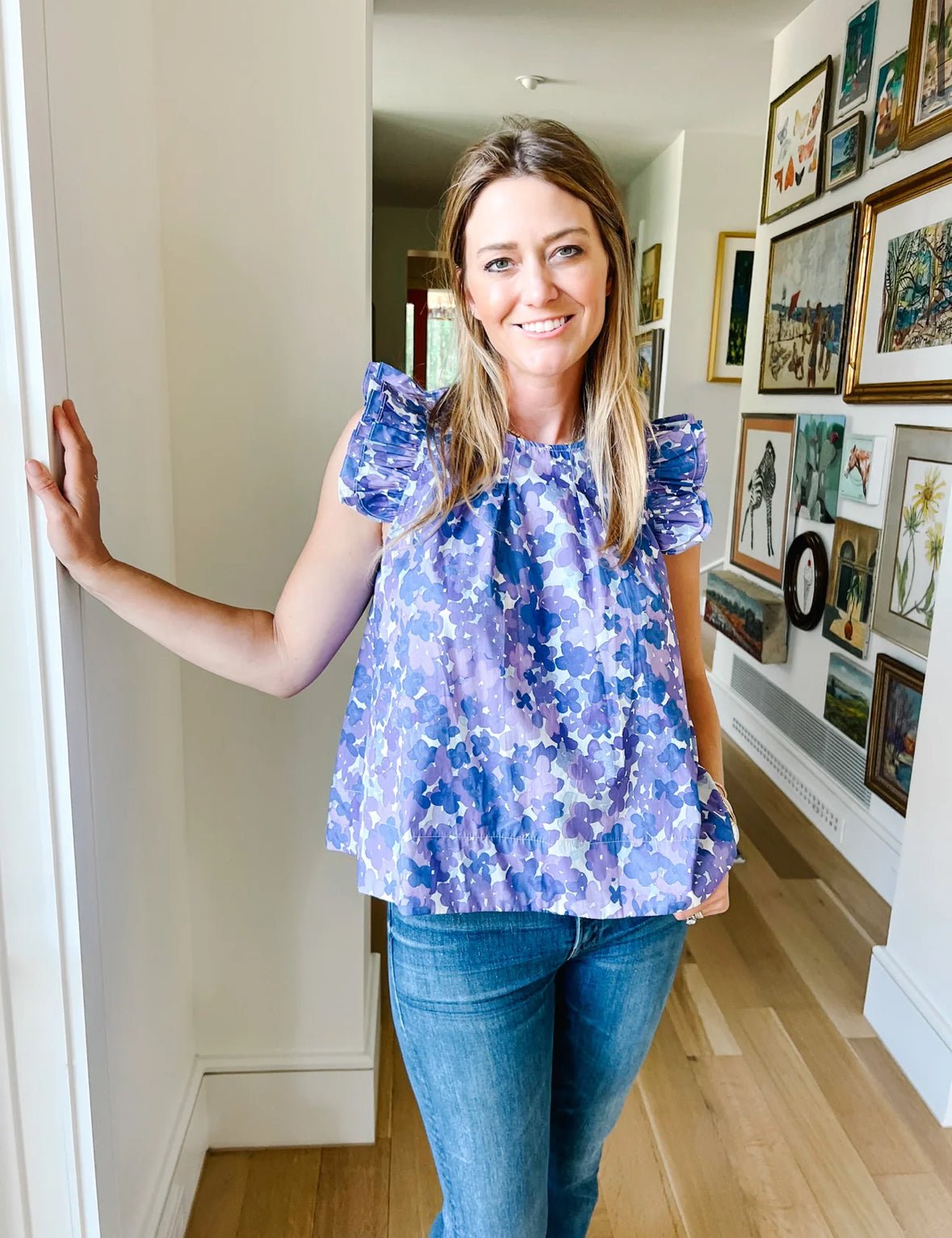 Charlie Top Purple Ditzy - Chatsworth Boutique