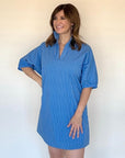Charlotte Dress Blue Stripe - Chatsworth Boutique