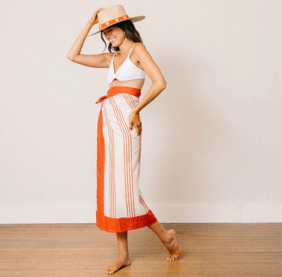 Cherry Pinstripe Sarong - Chatsworth Boutique