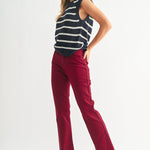 Cherry Red Cropped Bootcut - Chatsworth Boutique
